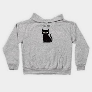 Kiss Me - Black Cat Kids Hoodie